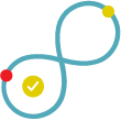 Ícone de loop de transação infinita do ciclo de vida do cliente